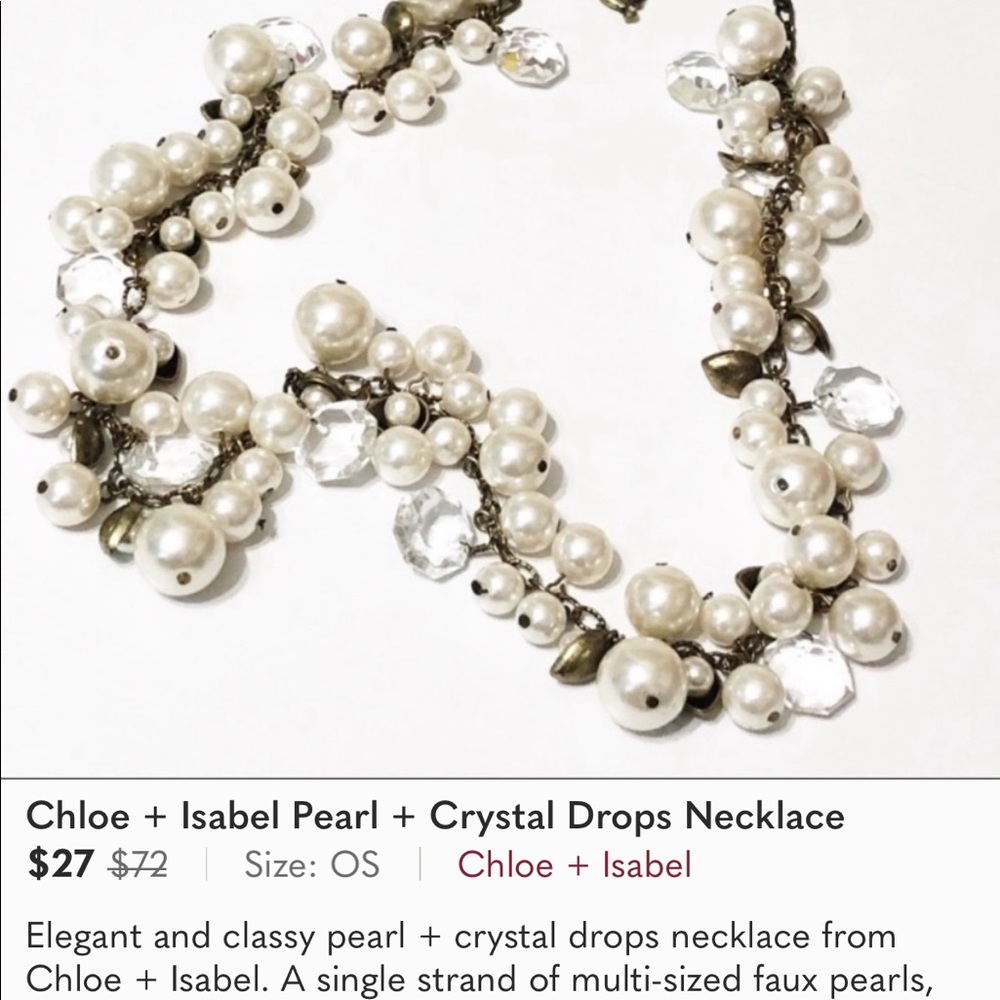 Chloe + Isabel pearl & crystal drops necklace